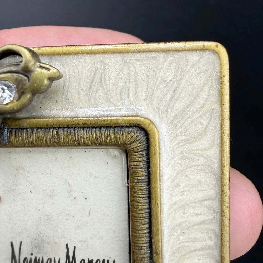 Vintage Jay Strongwater Picture Frame Gold Tone Enamel Butterfly